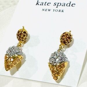 KATE SPADE What A Snack Ice Cream Cone Earrings NEW